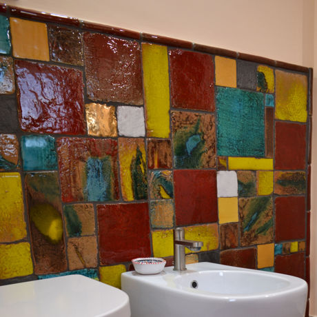 Immagine di Bagno patchwork rosso