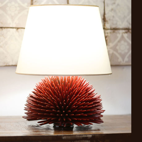Picture of Sea urchin lamp red volcan